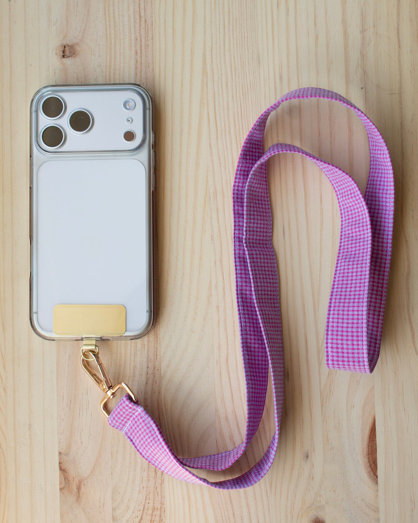 Cuelga móvil mini cuadros vichy lavanda bicolor