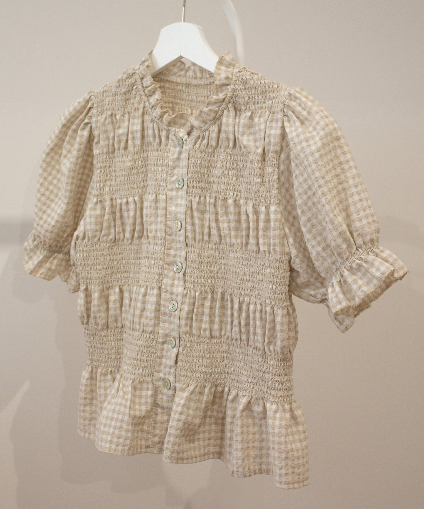 Blusa vichy beige