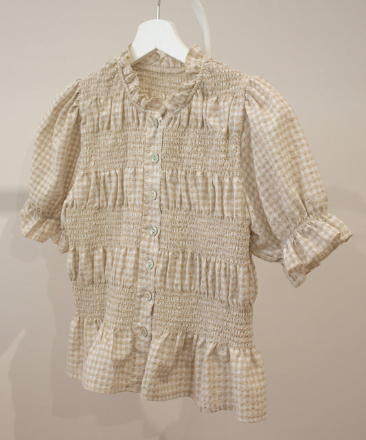 Blusa vichy beige