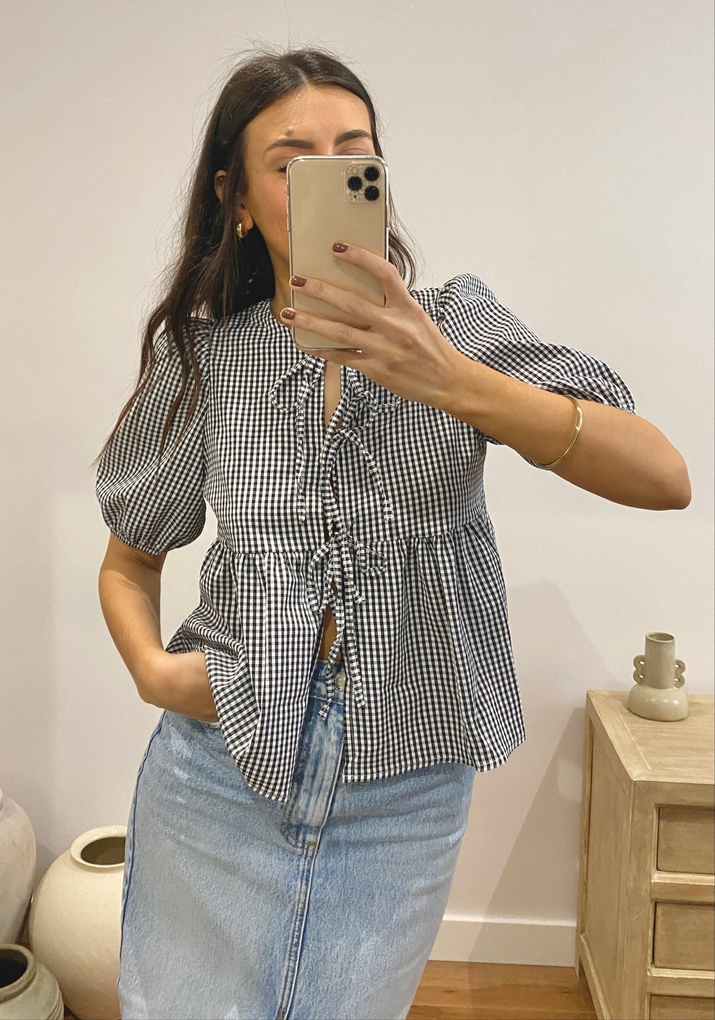 Blusa vichy negro