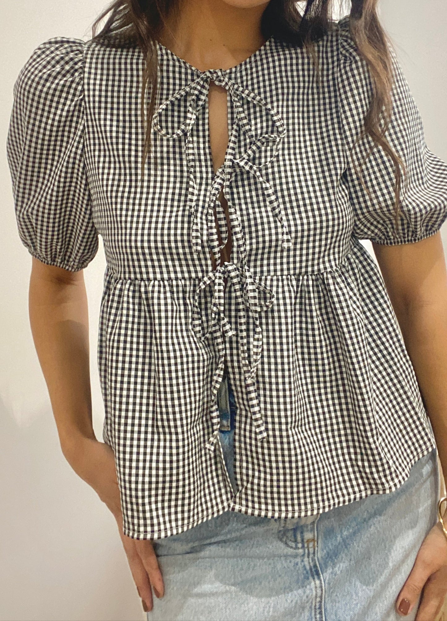 Blusa vichy negro