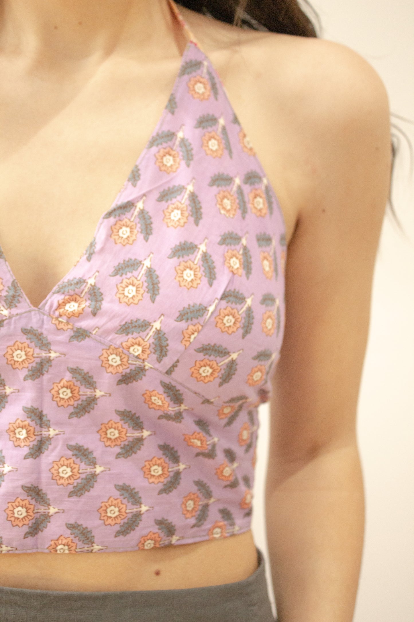 Top indio reversible naranja - lila