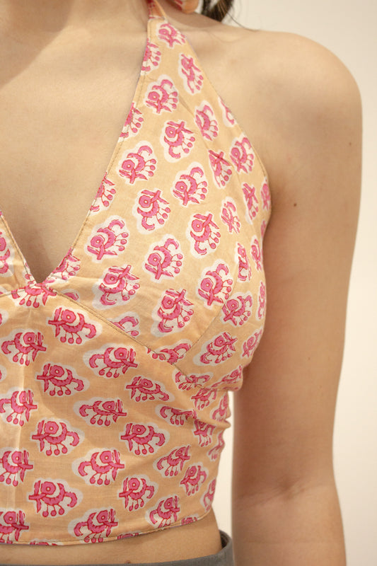 Top indio reversible naranja - lila