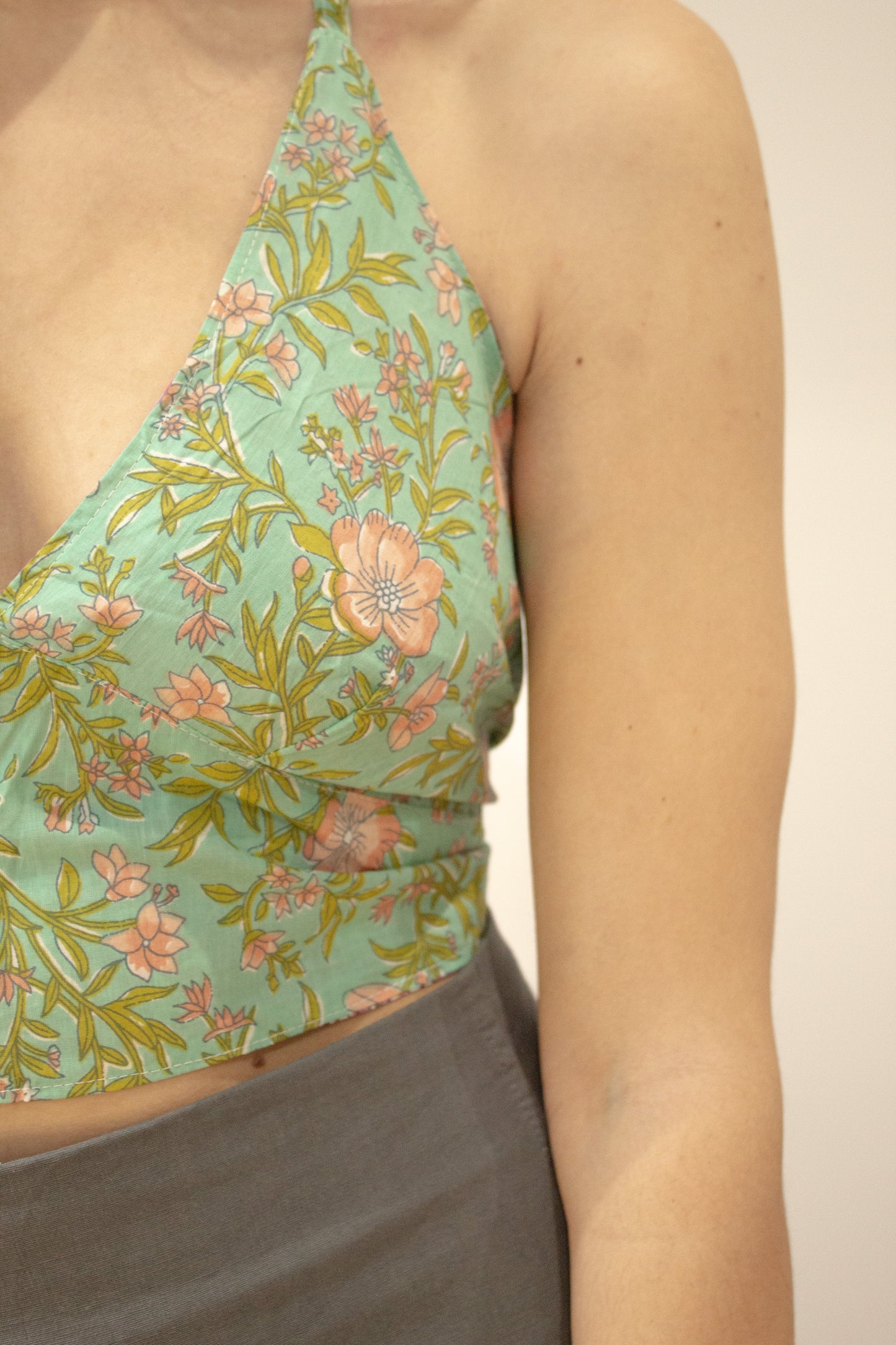 Top indio reversible lila - verde
