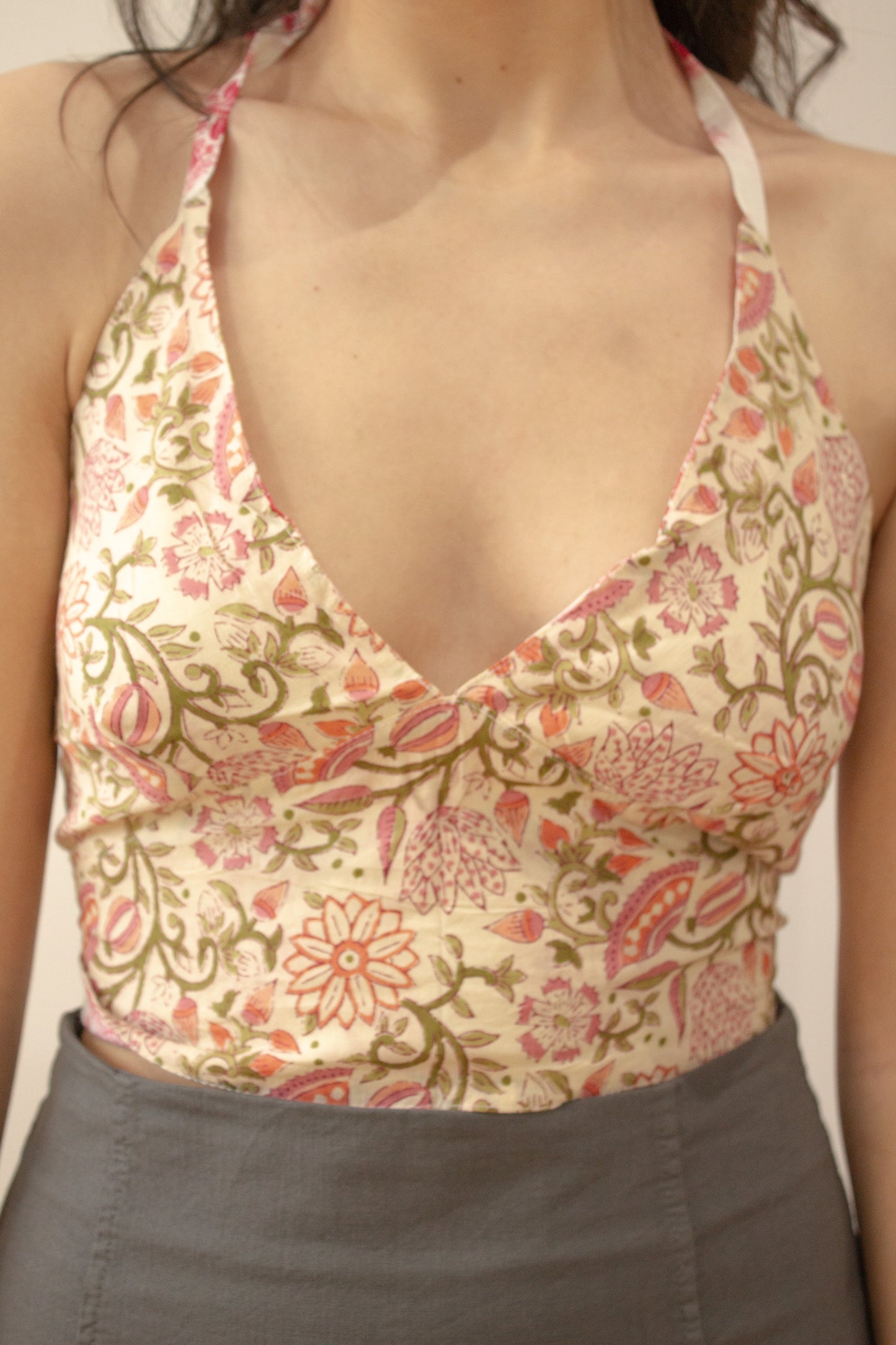 Top indio reversible blanco - crema.
