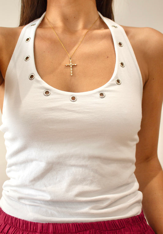 Top tachuelas blanco