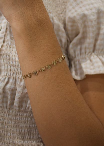 Pulsera eslabones corazón