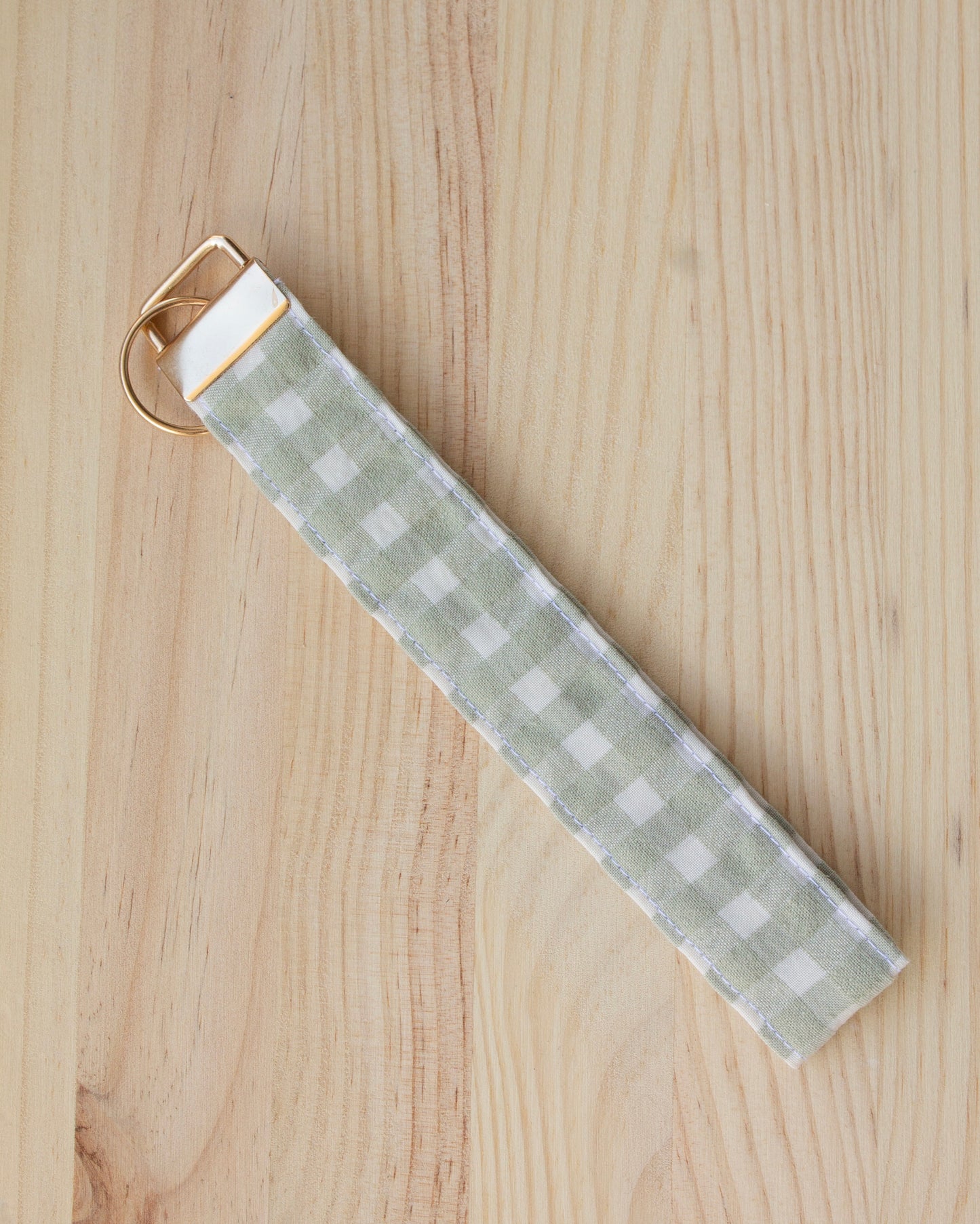Llavero cuadros vichy verde