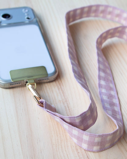Cuelga móvil vichy rosa bebé