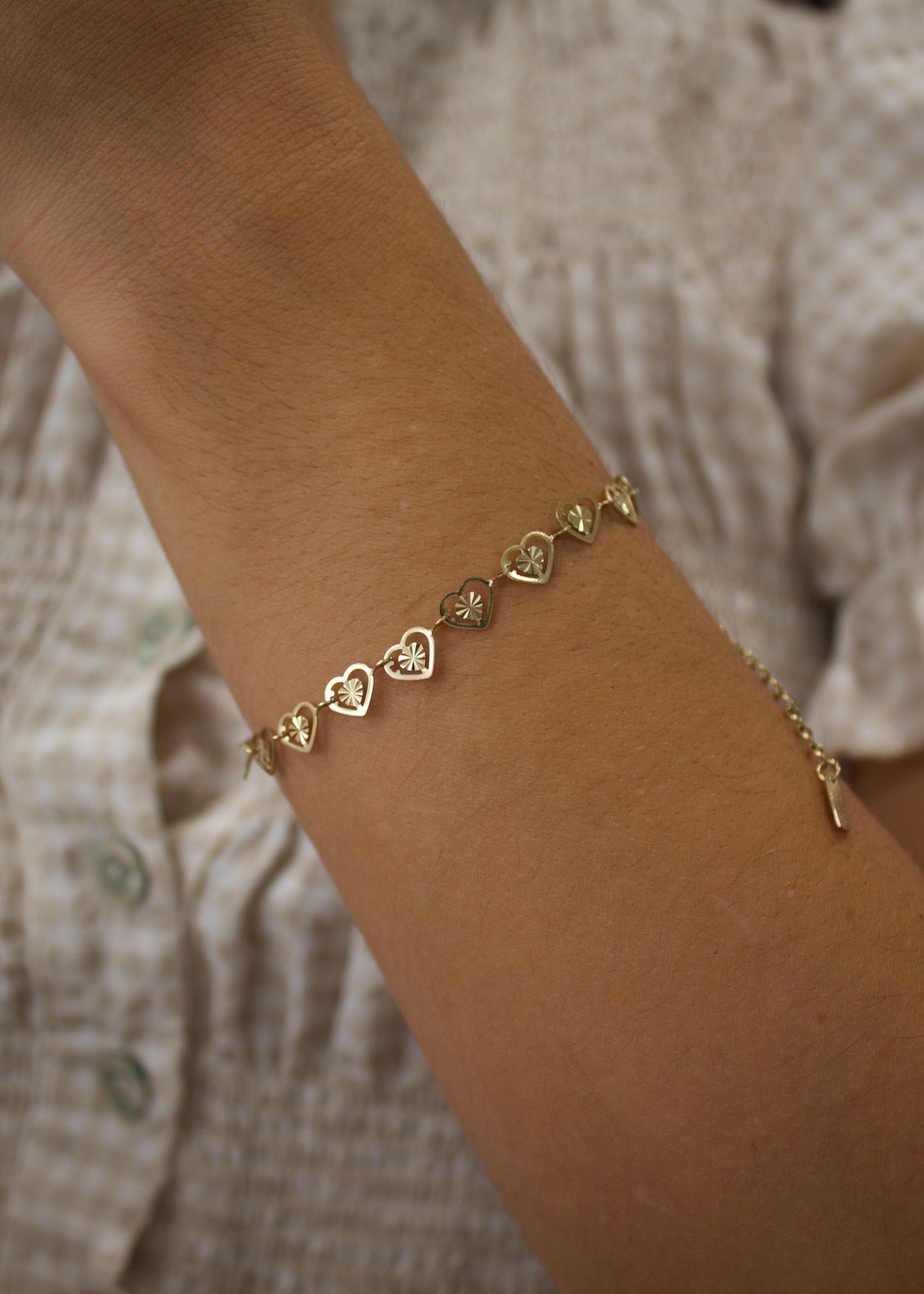 Pulsera eslabones corazón