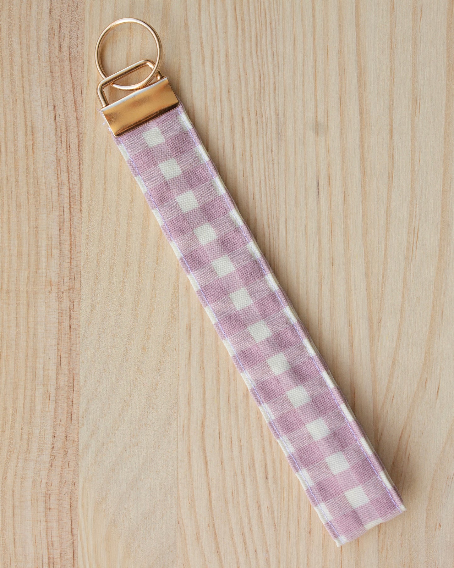 Llavero cuadros vichy rosa