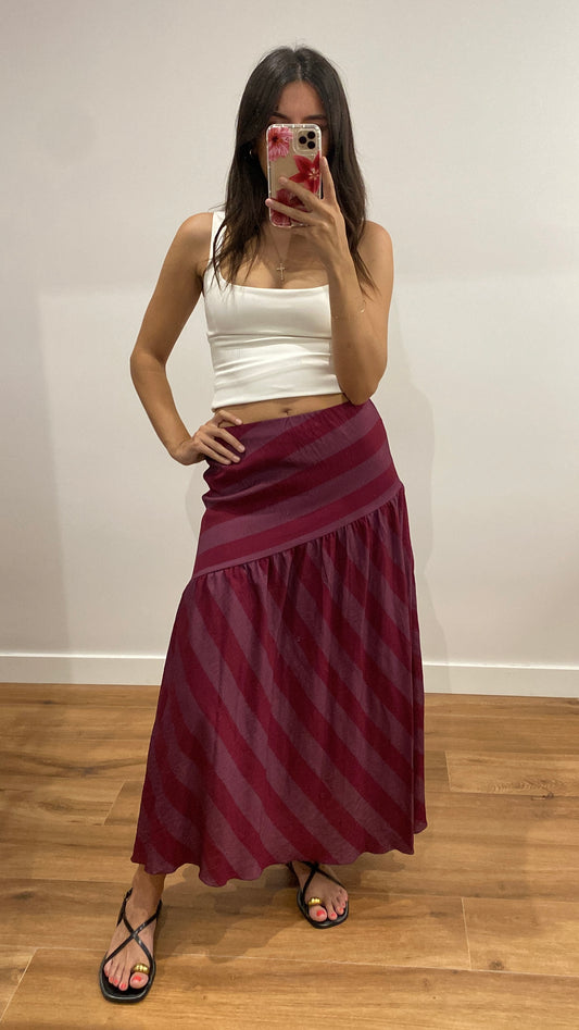 Falda diagonales lila