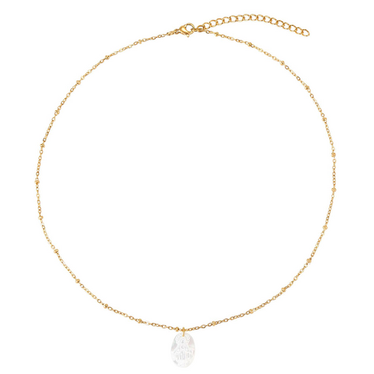 Collar medalla virgen nácar