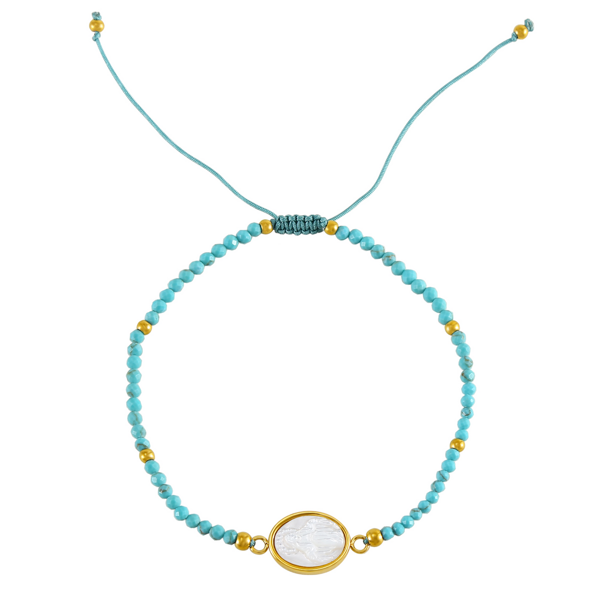 Pulsera virgen nácar mineral - turquesa