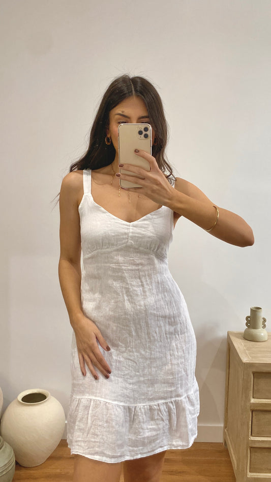 Vestido lino blanco