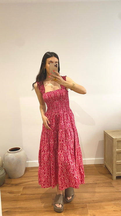 Vestido midi estampado tirantes