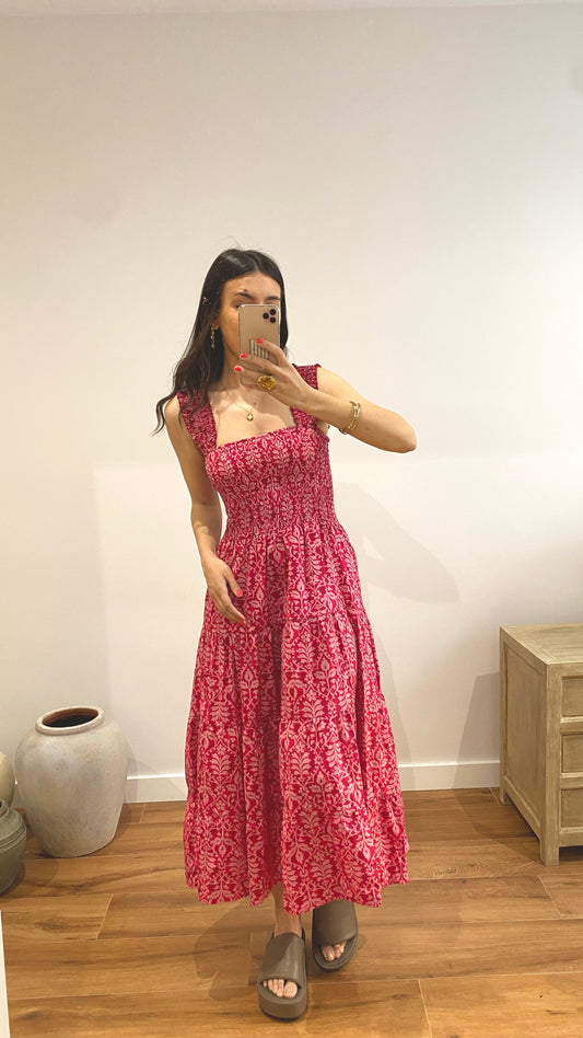 Vestido midi estampado tirantes