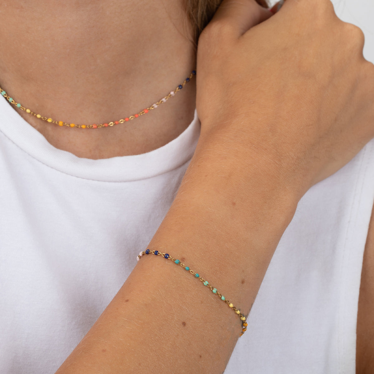 Pulsera bolitas multicolor
