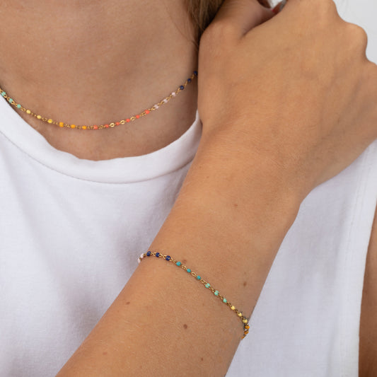 Pulsera bolitas multicolor