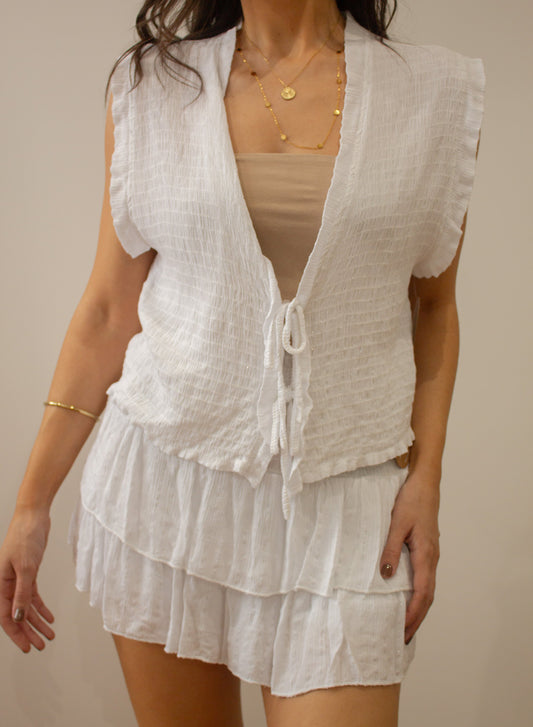 Conjunto hilo brillo blanco
