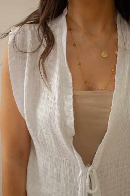Conjunto hilo brillo blanco