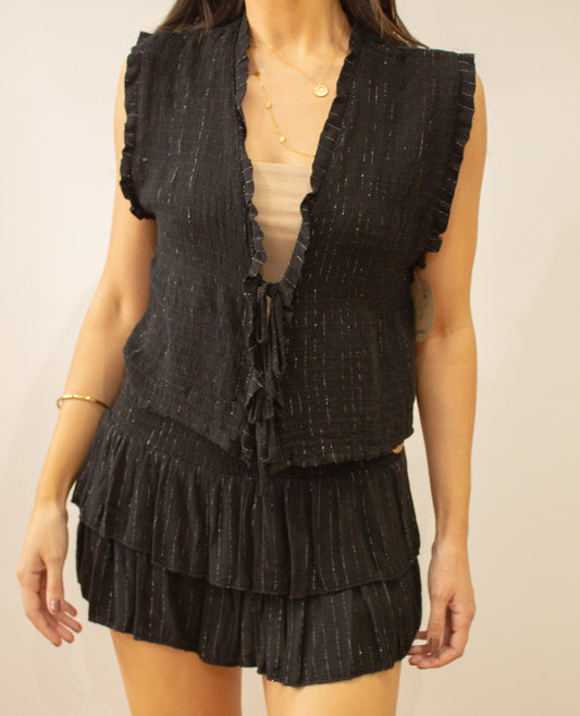Conjunto hilo brillo negro