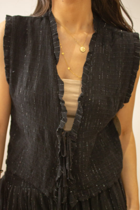 Conjunto hilo brillo negro