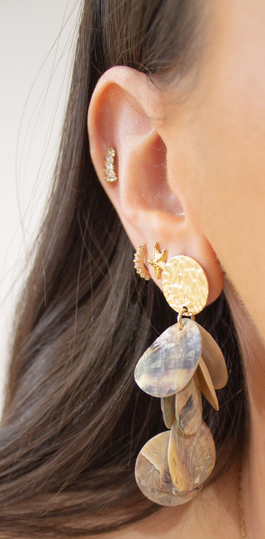 Pendientes chapas de nácar blancos