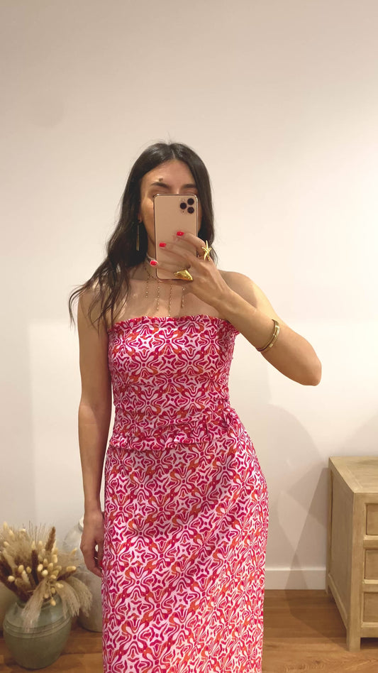Conjunto top y falda estampado