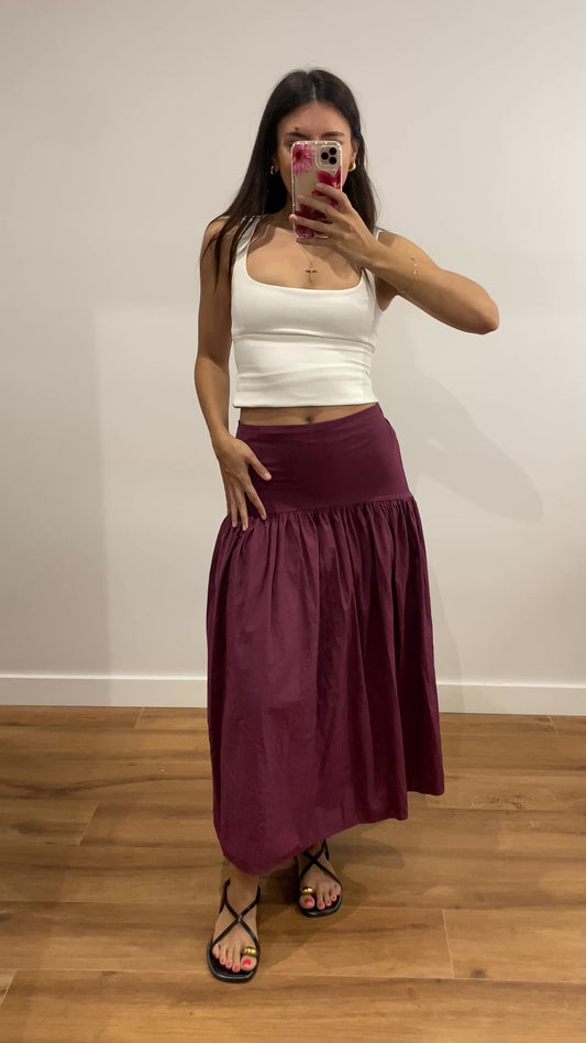 Falda canesú lila
