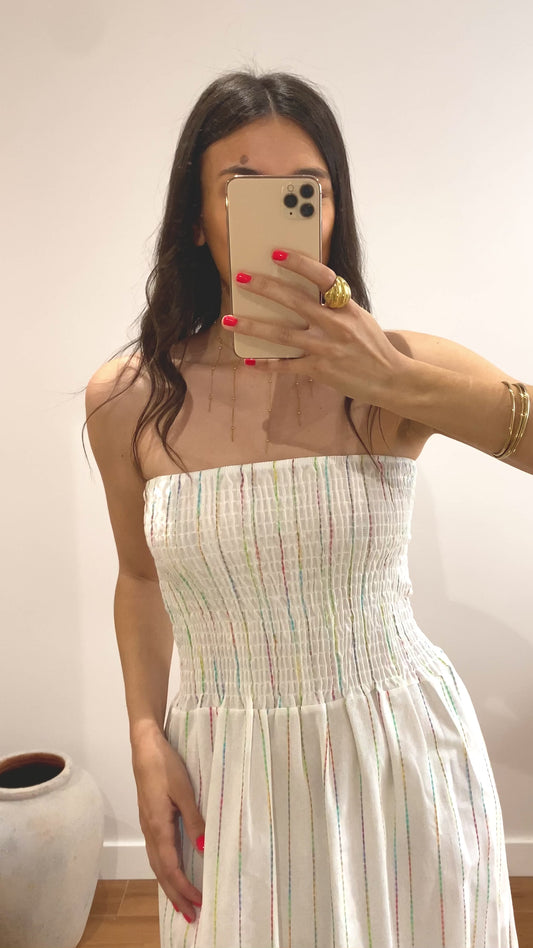 Vestido midi rayas multicolor