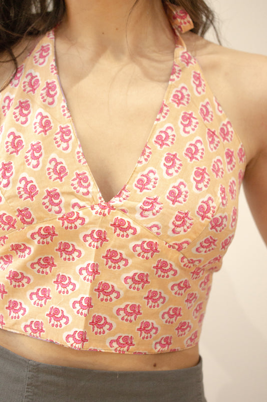 Top indio reversible naranja - lila
